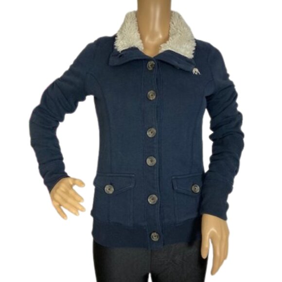 Abercrombie & Fitch Sherpa Lined Blue Jacket - Picture 1 of 8